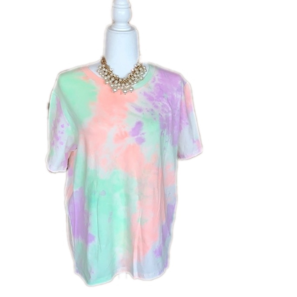 Main strip tie dye pastel top sz.L